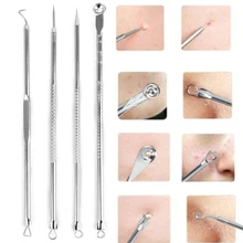 4 шт./компл. из розового золота инструмент для удаления прыщей blackhead иголок для удаления угрей, инструмент для удаления Лечение Уход за лицом уход за кожей Инструменты
