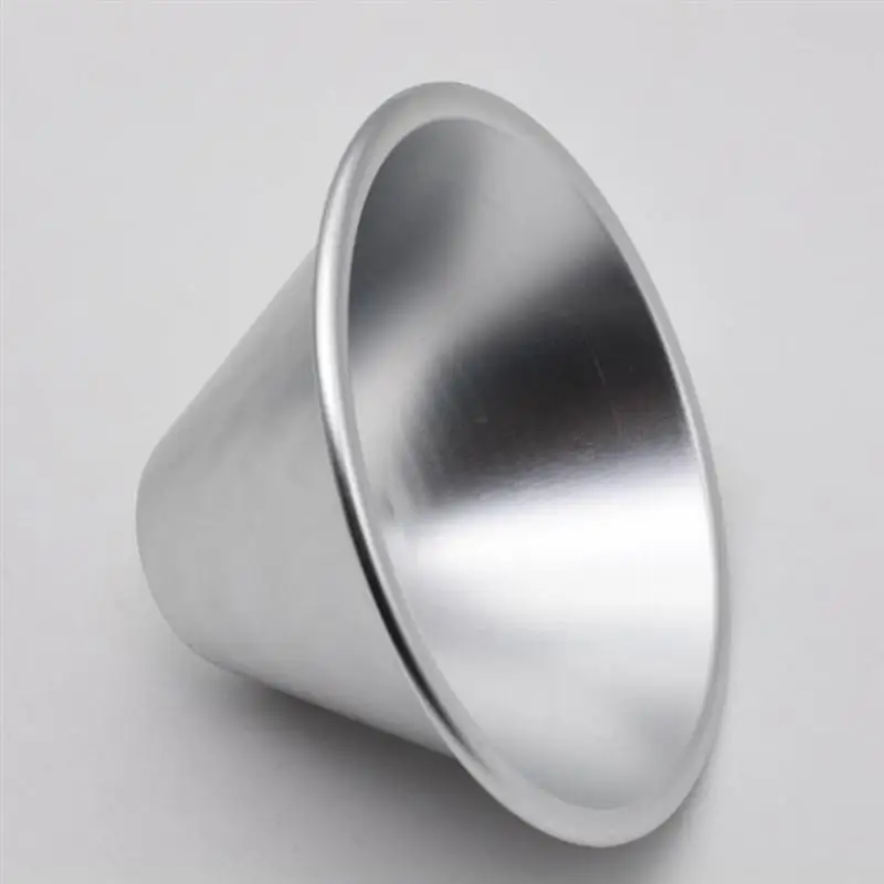 

3pcs Cone Aluminium Alloy Pudding Molds Cake Cup Reusable Cupcake Mold Cake Cup Mould Baking Tool