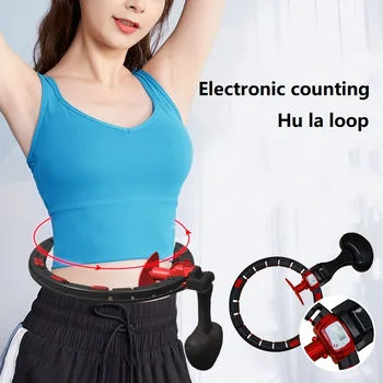 

Smart exercising equipment hula loop sport counting circle abdominal hoop calory burning hula circle fitness portable body build