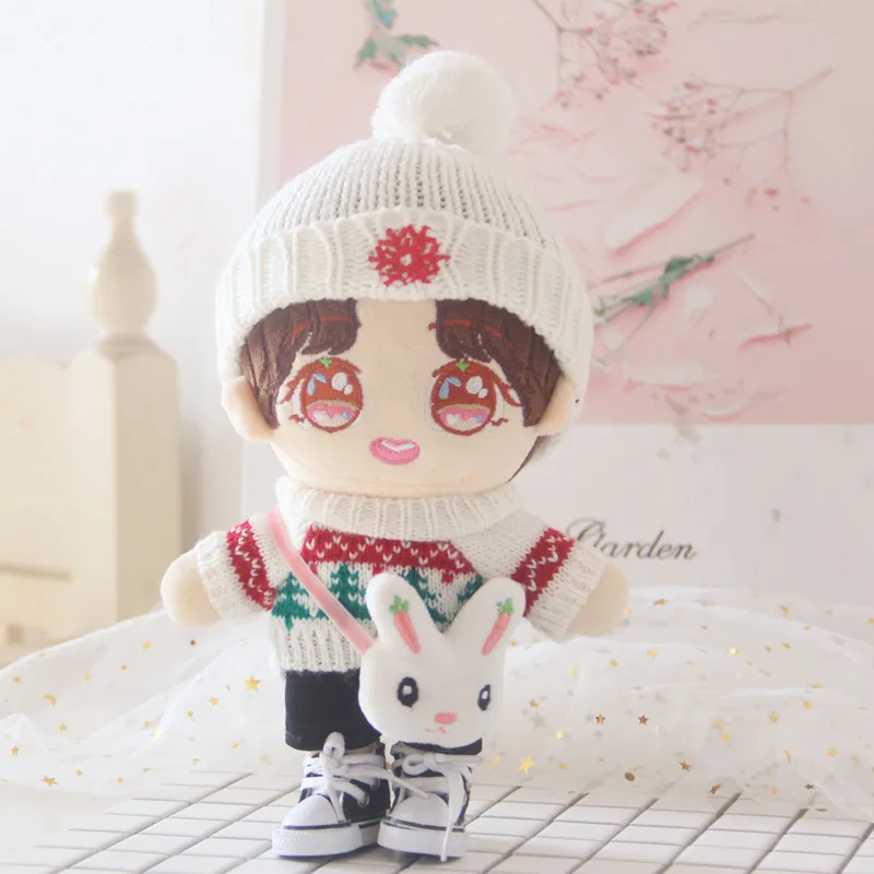 

20cm DIY Doll Baby Clothes Cute Sweater Plush Hat Doll Body-Shape Children's Gifts Birthday Present Plush Toy Accessories