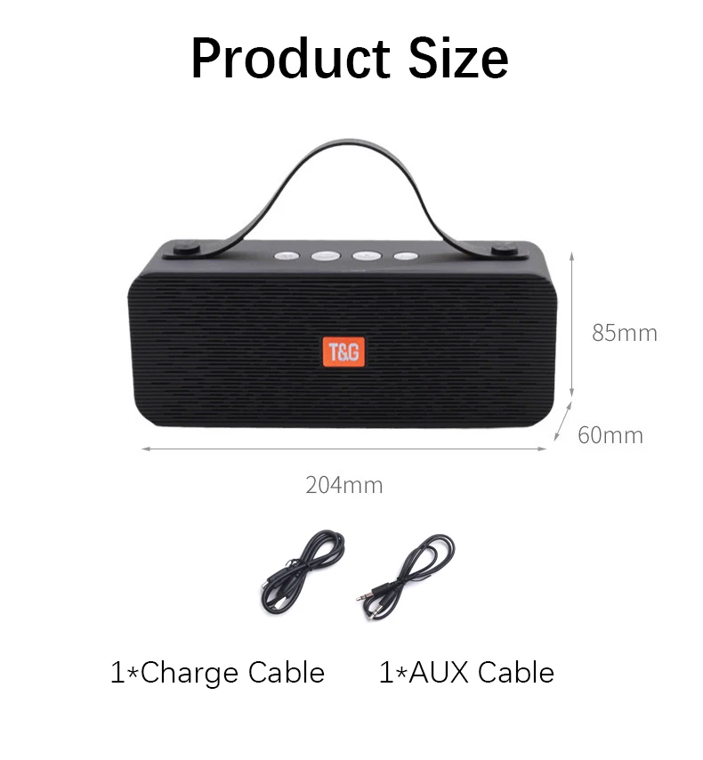 Bluetooth колонка TG521 портативный беспроводной сабвуфер Громкая музыкальная коробка