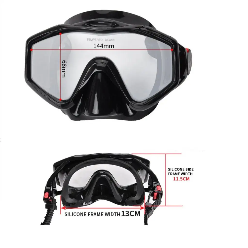 Dry Snorkel Mask Set Professional Divers Gear Goggles Breath Tube Spearfishing Diving Swimming Snorkeling Gear Kit
