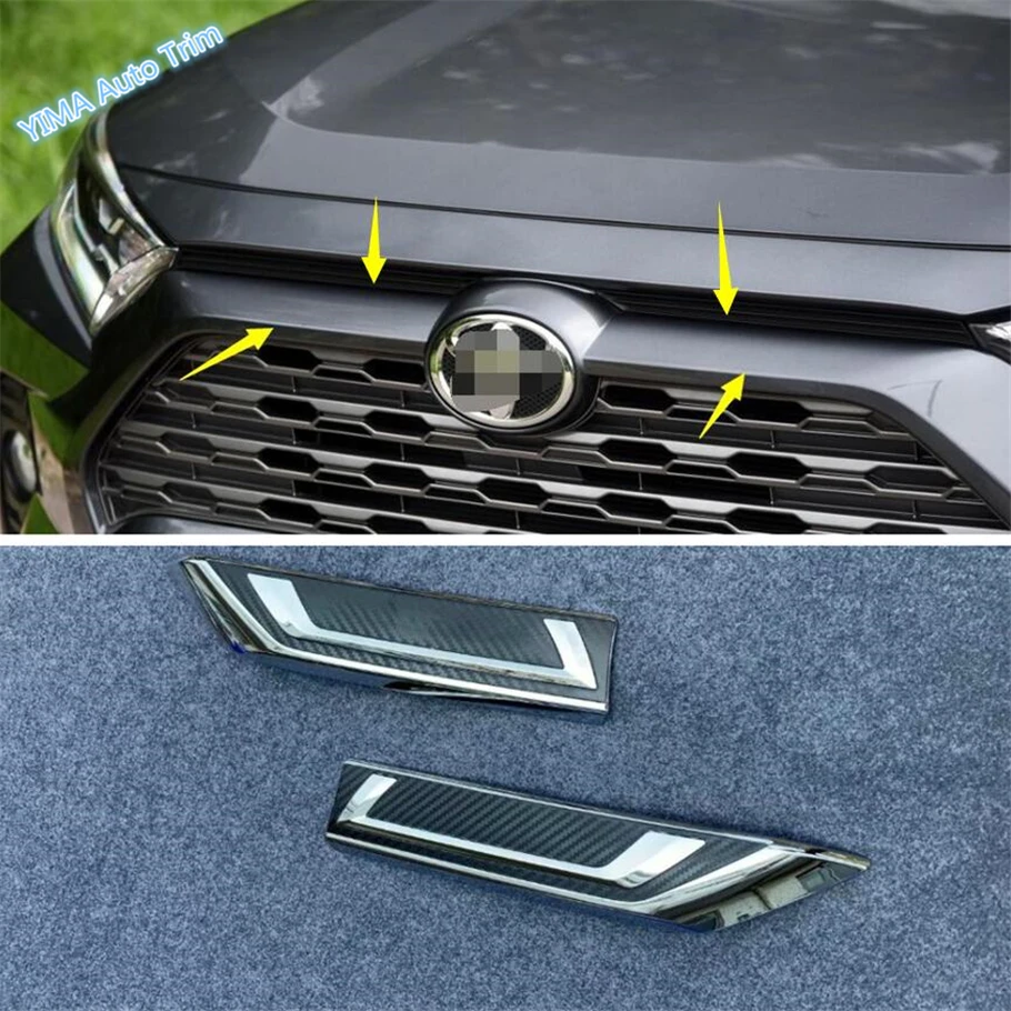 

Lapetus Auto Styling Front Center Radiator Grille Grill Mouldings Panel Cover Trim 2 Pcs Fit For TOYOTA RAV4 RAV 4 2019 2020 ABS