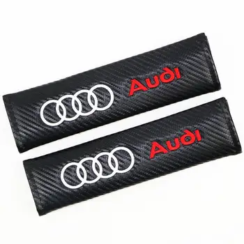 

2pcs Car Seat Belts Covers Padding Carbon Fiber Belt Shoulder pad For Audi a3 a4 a5 a6 a7 a8 b5 b6 b7 b8 c6 c7 c8 8v 8p styling
