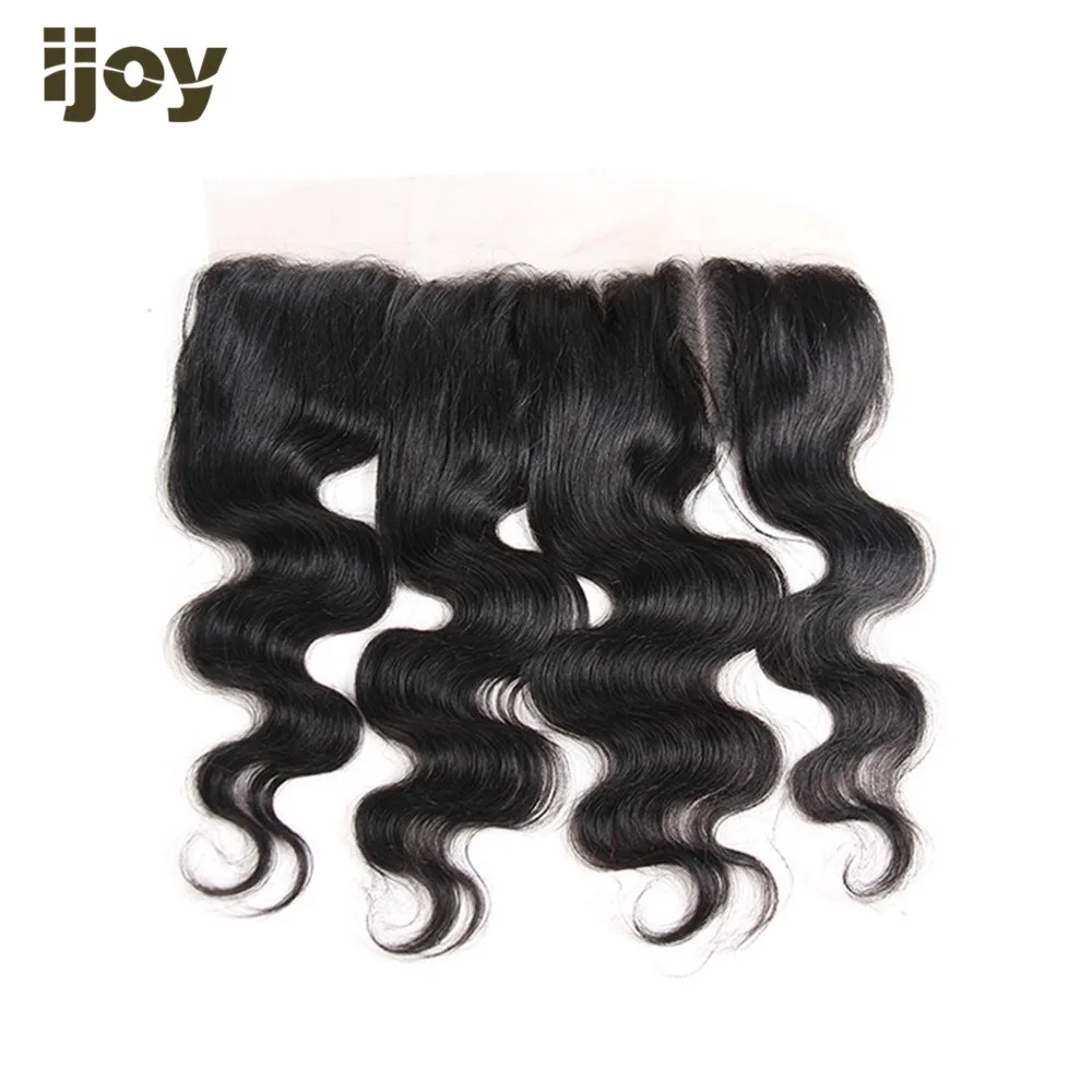 

Brazilian Body Wave Transparent Lace Frontal 100% Human Hair 13x4 Lace Frontal Closure 1B Black Non Remy Free Shipping IJOY