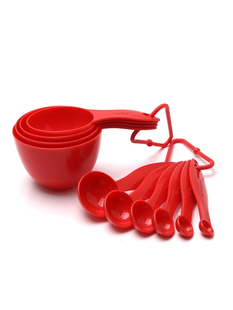 Инструменты для выпечки красный пластиковый мерный стакан набор мерных ложек из 10 чашек для выпечки кухонный гаджет красный точный