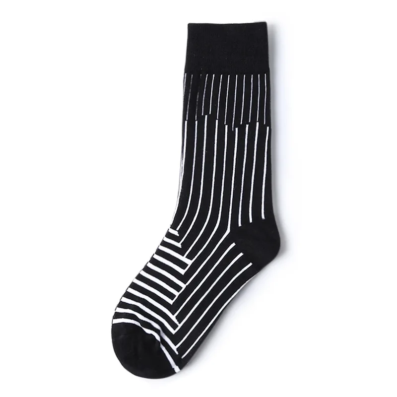 [WPLOIKJD]New Product Illustrations Personality Couples Socks Irregularity Pattern Jacquard Socks Hip Hop Tide Sox Skarpetki - Цвет: 1