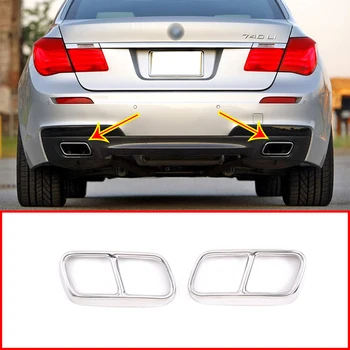 

304 Stainless Steel Car Styling Exterior Exhaust Tail Muffler Tail Throat Pipes For BMW 7 Series F01 2009-2014 Auto Accessories