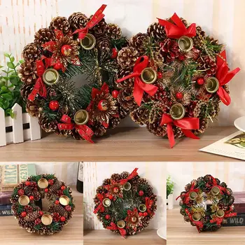 

Christmas Wreath Christmas Tree Door Decoration Christmas Garland Door Wall Ornament candlestick handmade garland navidad