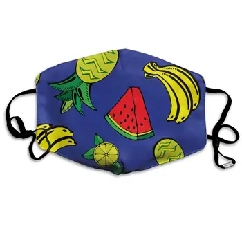 

Funny Fruit Washable Reusable Mask, Cotton Anti Dust Half Face Mouth Mask For Kids Teens Men Women With Adjustable Ear Loops