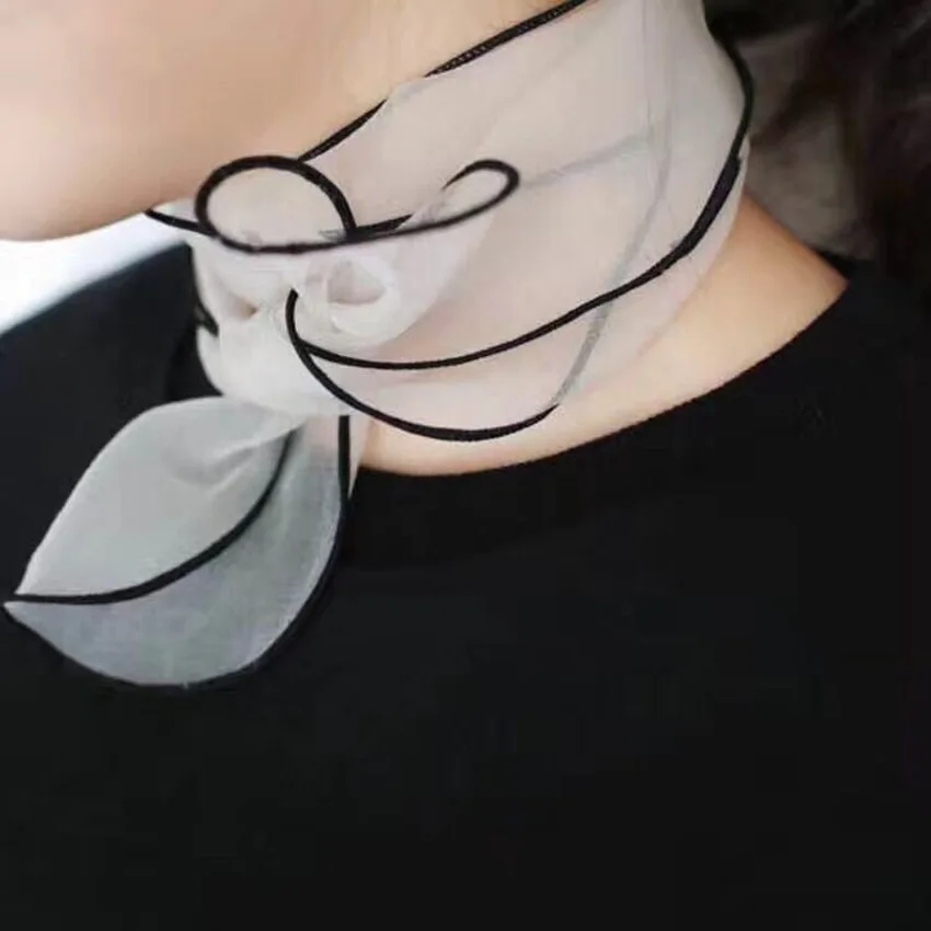 

Translucent Light Gauze Scarf Women's Spring New Chiffon Solid Small Scarves Foulard En Soie Chale Femme Sciarpa Donna Fashion