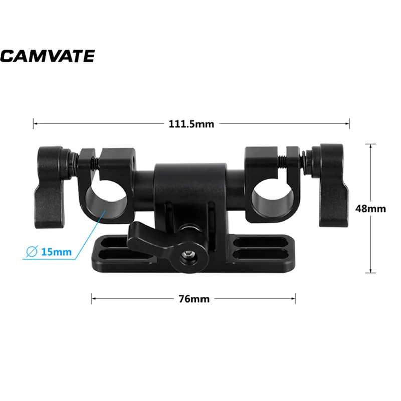 Furos de Rosca para Câmera Sistema de Apoio Braçadeira com 1 Camvate Padrão Giratória 15mm Dupla Haste - 4 Dslr Ombro Rig Novo 360 ° - Image 3