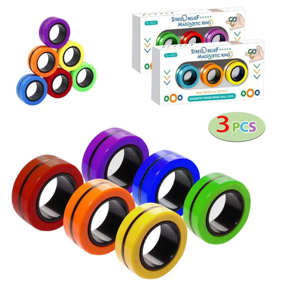 Barato Spinner divertido para niños, pulsera magnética, anillo de utilería mágico, antiestrés, juguetes para aliviar el estrés 33mj6bZ0Qla