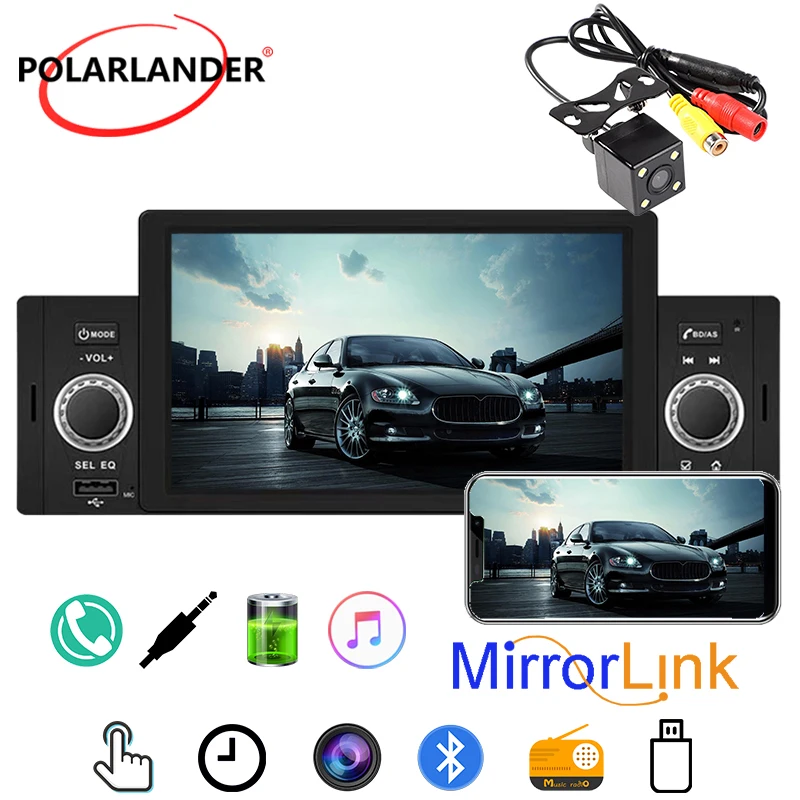 

Автомагнитола 1 Din, 5 дюймов, мультимедийный MP5-плеер Mirror Link, аксессуары для высоких пикселей, Bluetooth, громкая связь, USB, SD, FM, MMC, IPS, сенсорный экран