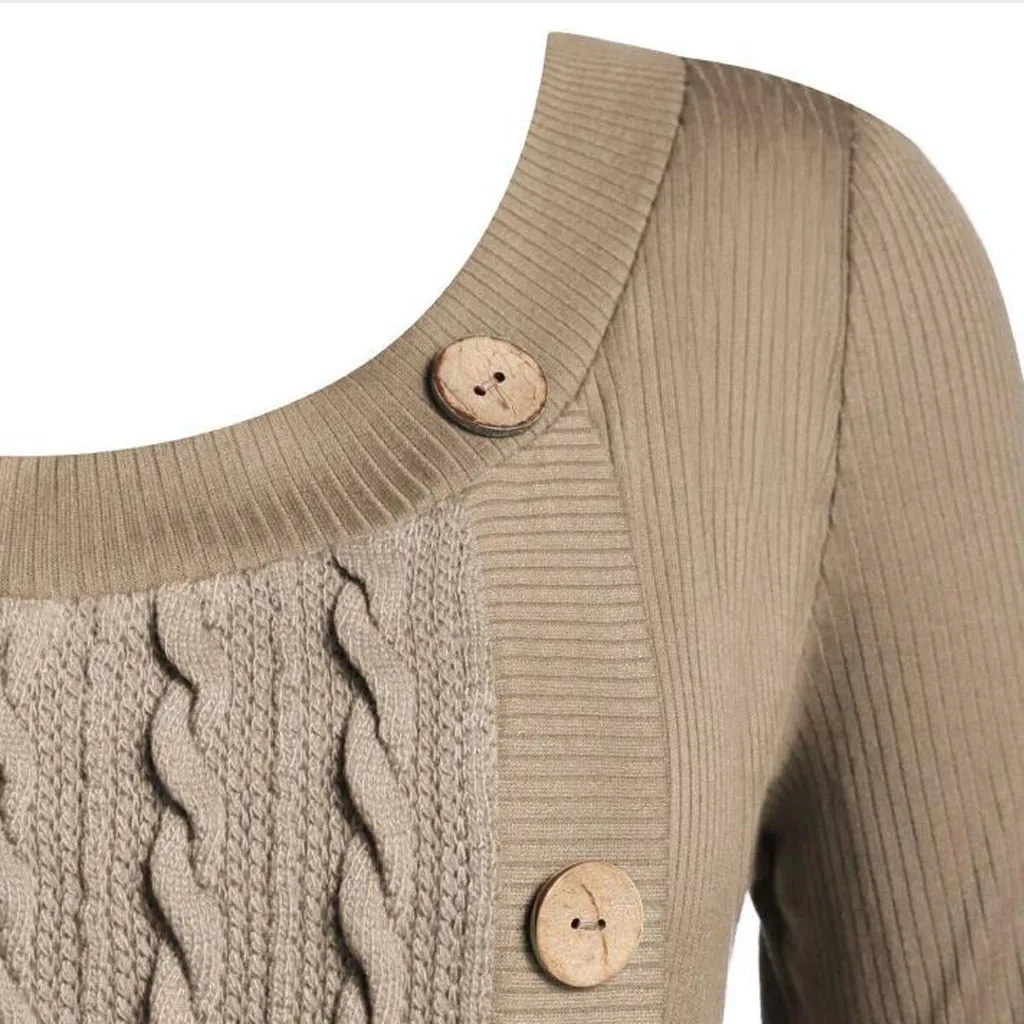 Женский Длинный свитер размера плюс с О-образным вырезом и длинным рукавом, асимметричный свитер, вязаный свитер, платье на осень
