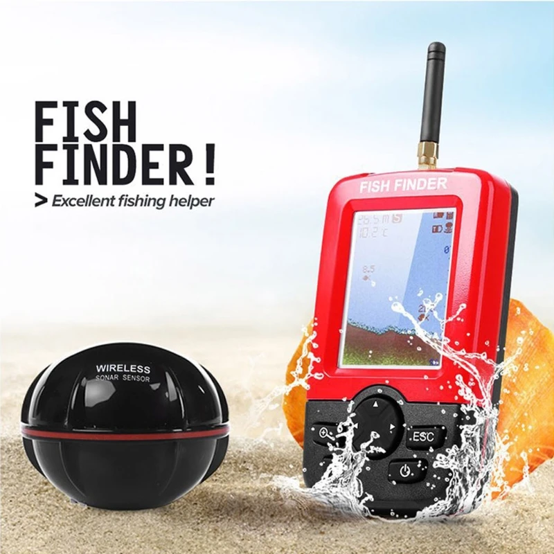 US $54.32 Smart Portable Depth Fish Finder with 100M Wireless Sonar Sensor Echo Sounder LCD Fishfinder Lake Sea Fishing Saltwater
