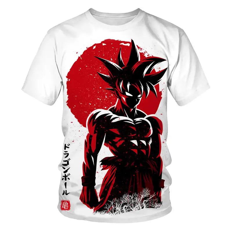 Off White Son футболка Goku Dragon Ball Z короткий рукав o-образным вырезом Топы летний сайан вежета 3d футболки Harajuku Мужская одежда футболка