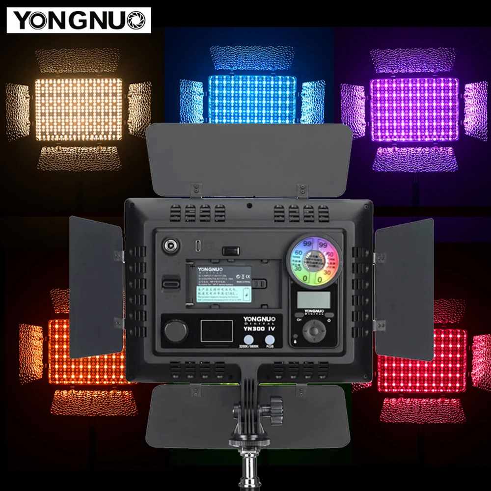 Yongnuo Yn300 Iv Rgb Full Color Led Video Light Panel 3200-5600K Dslr Fill Lighting Yn300Iv Per Canon Nikon Sony Camera