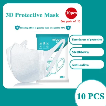 

100 PCS / Box Disposable 3D Daily Protective Mask Popular 3 Layer Nonwoven Filter Cotton Elastic Ear Hook Folding Filter Mask