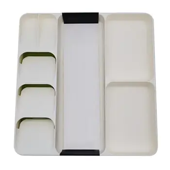 

Kitchen Cutlery Drawer ABS Tableware Separation Finishing Organizer Tray Practical White Storage Box Home Accessories
