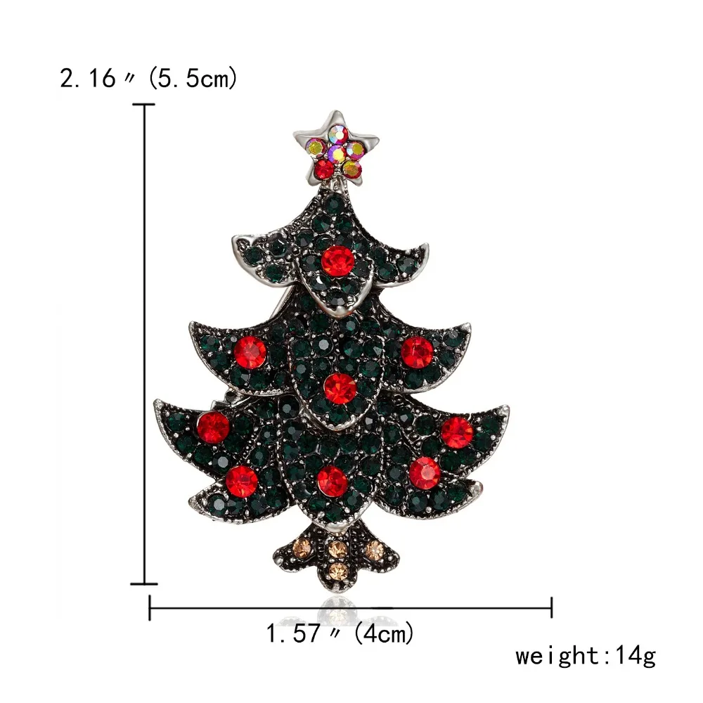 24 стиля винтажные многоцветные Кристальные рождественские броши в виде дерева женские Стразы брошки и булавки для воротника модные ювелирные изделия