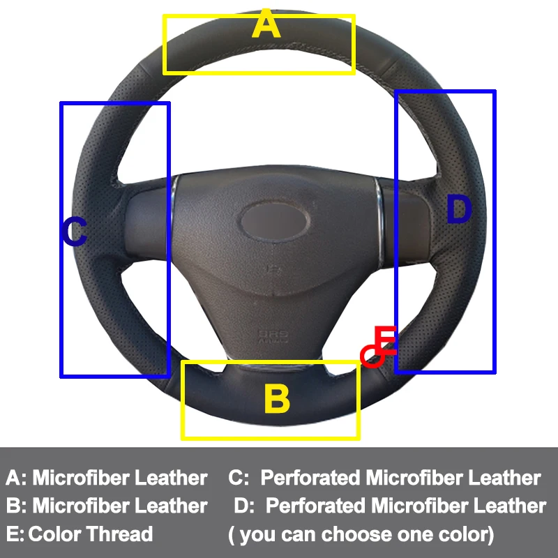 Авто рулевое колесо крышка Volant для hyundai Getz(Facelift) 2005-2011 Accent 2006-2009 2010 2011 Kia Rio Rio5 Stuurhoes