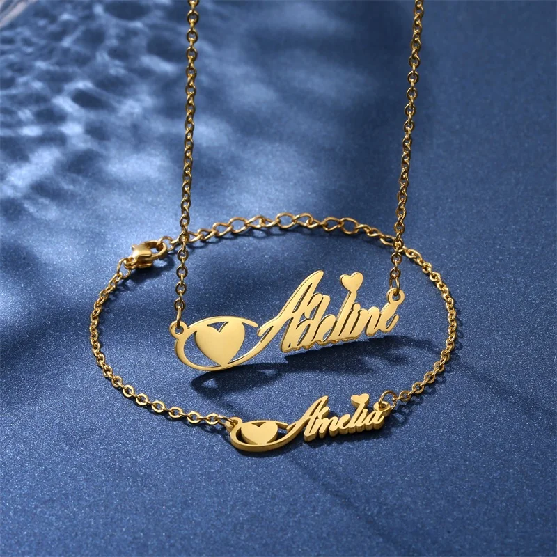 Nama Kustom Kalung Sepuh Emas Baja 