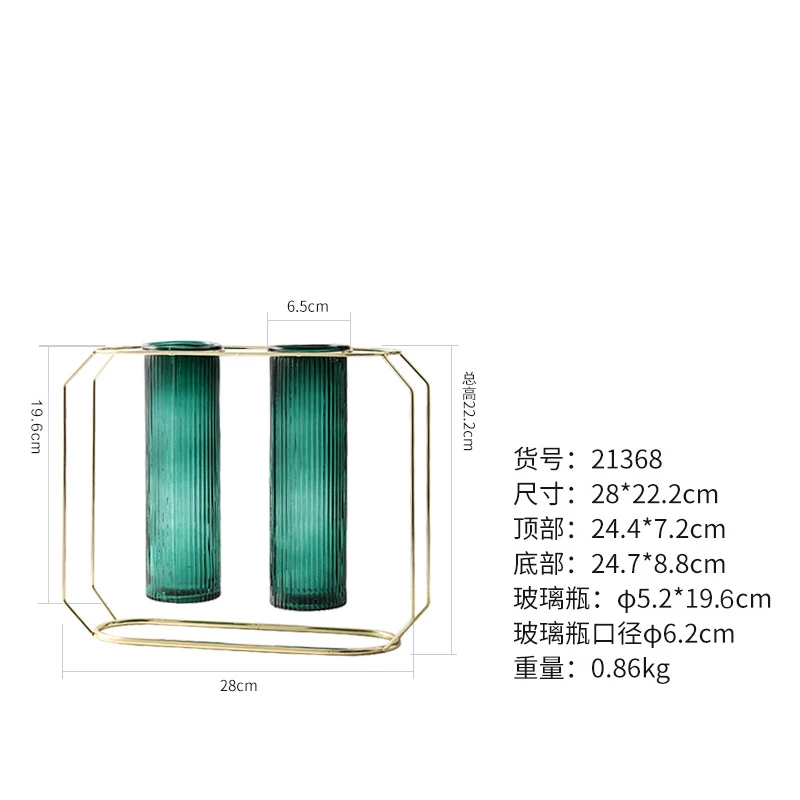 Скандинавские кованые стеклянные вазы, креативные золотые зеленые гидропоники, ваза для растений, сушеные цветы, вставленные настольные украшения, домашний декор - Цвет: C