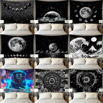 

New Wall Hanging Tapestry Mandala Pattern Blanket Fashion Rectangle Tapestries Wall Hanging Decors Lion Moon Pattern Blanket Hot