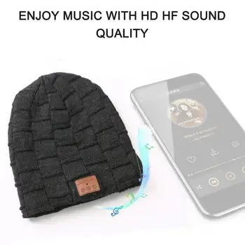 

2020 Winter Warm Beanie Hat Bluetooth Music Cap Wireless Smart Thermal Hat sport Music Cap Hiking Caps Running caps dropshipping