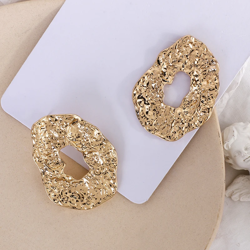 Geometric Irregular Drop Earrings for Women Gold Color Hollow Metal Earrings AENSOA drop earrings,geometric earrings