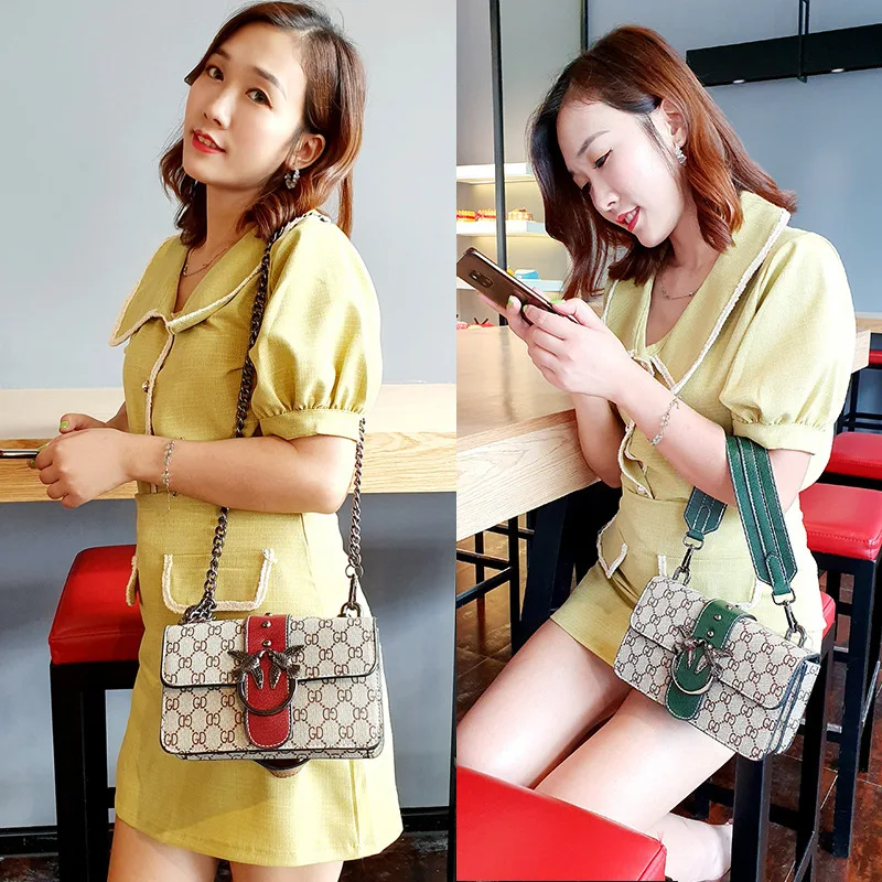 

Swallow Bag Women's 2019 New Style Summer Popular Small CK Bag INS Versatile Shoulder Bag with Chain Western Style Shoulder Bag