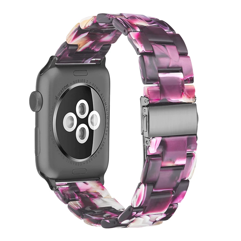 CACKOIE suitable for Apple Watch Series 5 4 44mm 40mm resin translucent strap iWatch 3 2 2