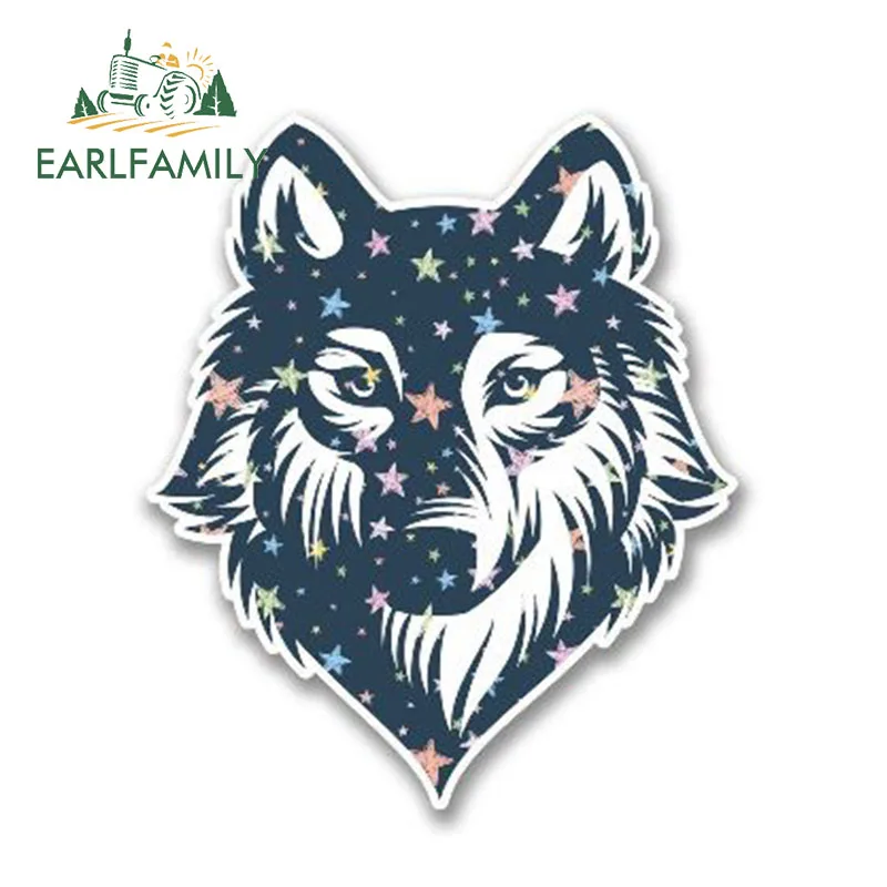 EARLFAMILY 13 см x 11 смешные Меловые звезды Хаски волк виниловая наклейка для ноутбука