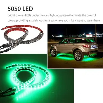 

4pcs Decorative Lamp Multi-Color RGB 180 LED 5050 SMD Strip Under Car Tube Underglow Underbody System Waterproof Neon Light Kit