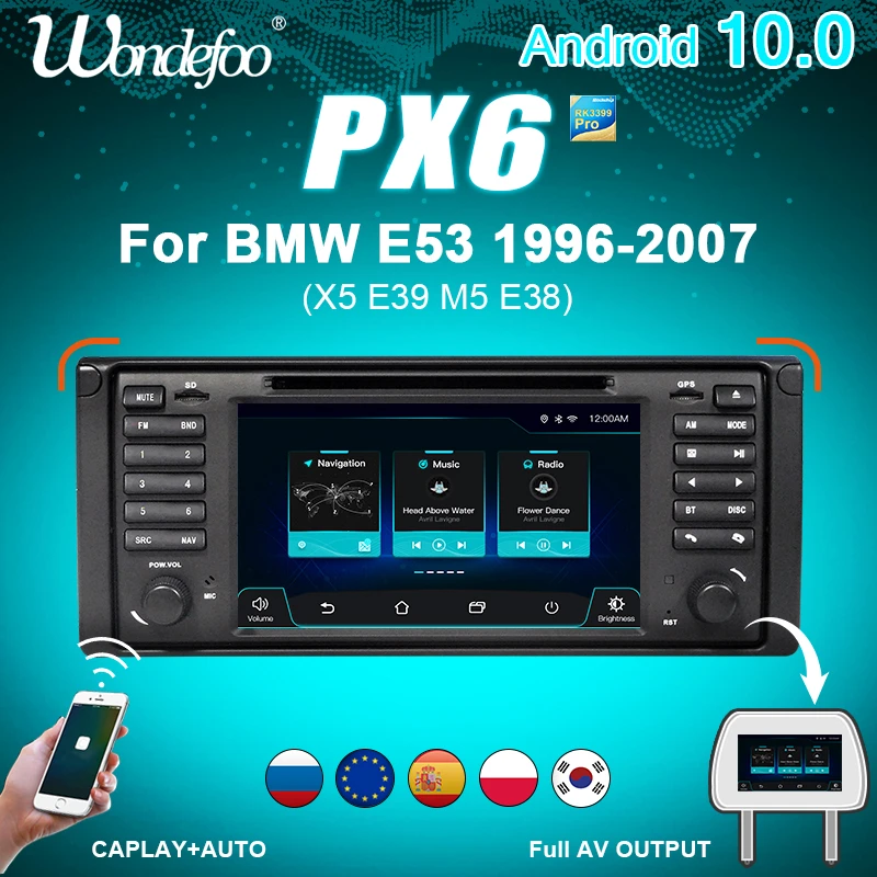 Wondefoo Px6 1ディンアンドロイド10車ラジオbmw X5 E53 9カーオーディオナビゲーション マルチメディアdvdラジオテープレコーダーなし2din 2 Din Car Dvd Player Head Unitdvd Car Player Aliexpress