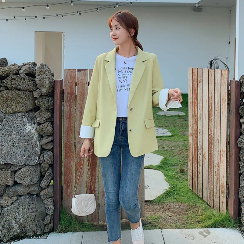 

Autumn And Winter New Style 2019 Elegant Large Pocket CHIC Online Celebrity Fashion Loose Slimming Small Suit Coat Fashion