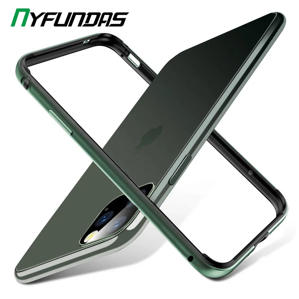 Чехол бампер для iPhone 11 Pro Max силиконовая металлическая рамка 12 X XS XR 7 8 Plus SE 2020 SE2 Green