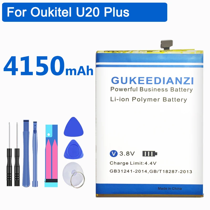 GUKEEDIANZI U20 PLUS литий-ионный полимерный аккумулятор для мобильного телефона для Oukitel U20 Plus настоящий 4150mAh Сменный аккумулятор
