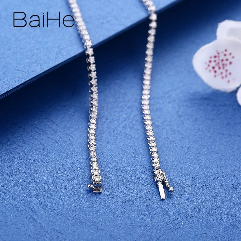 BAIHE, 18 К, белое золото, сертифицировано, круглая огранка, H/SI, 2.01ct, натуральные бриллианты, ювелирные изделия, помолвка, модные, изысканные, Роскошные, Подарочные ожерелья