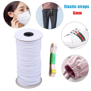 

Hot Sale 70/100/200 Yards Briaded Elastic Band Rope 6mm Heavy Stretch High Elasticity Knit Spool for Sewing Crafts TY53