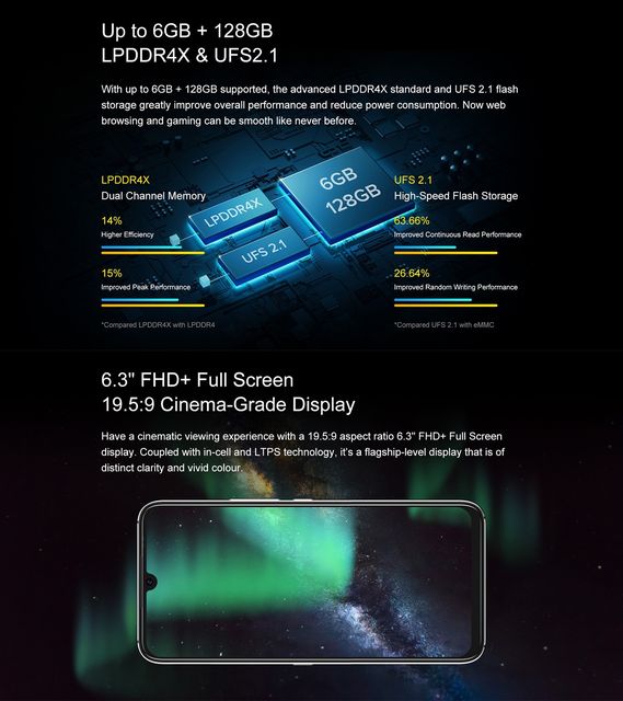 UMIDIGI A9 Pro 48MP Quad Camera Smartphone 6 + 128GB Android 10 Helio P60 Octa Core 6.3 “Global Version