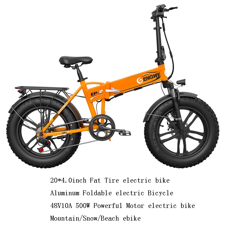 Clearance Electric bike 20*4.0inch Fat Tire Aluminum Foldable electric Bicycle 48V10A 500W Powerful bike 6speed Mountain/Snow/Beach ebike 41