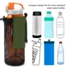 Bassdash Water Bottle Pouch with Molle Straps Belt Clip Carabiner Foldable Mesh Holder Bag for Travel Fishing Hunting Hiking 5