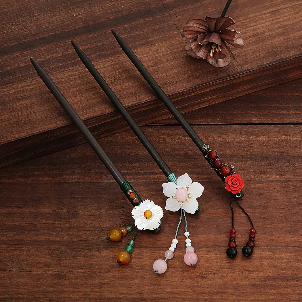Палочки для волос Hanfu женские Классические палочки с цветами и кисточками