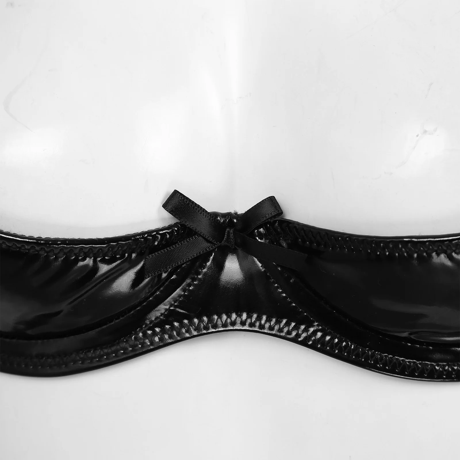 Women Sexy Open Cup Bra Tops Wet Look Patent Leather Exposed Nipples Unlined Underwire Brassiere Lingerie Underwear Nightwear