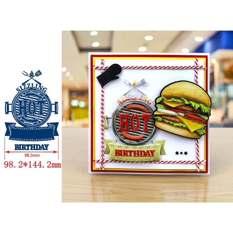 

Popular Interesting Oven Hot Birthday Word Metal Cutting Dies Scrapbooking Paper DIY Cards Crafts Embossing Die Cuts New 2019