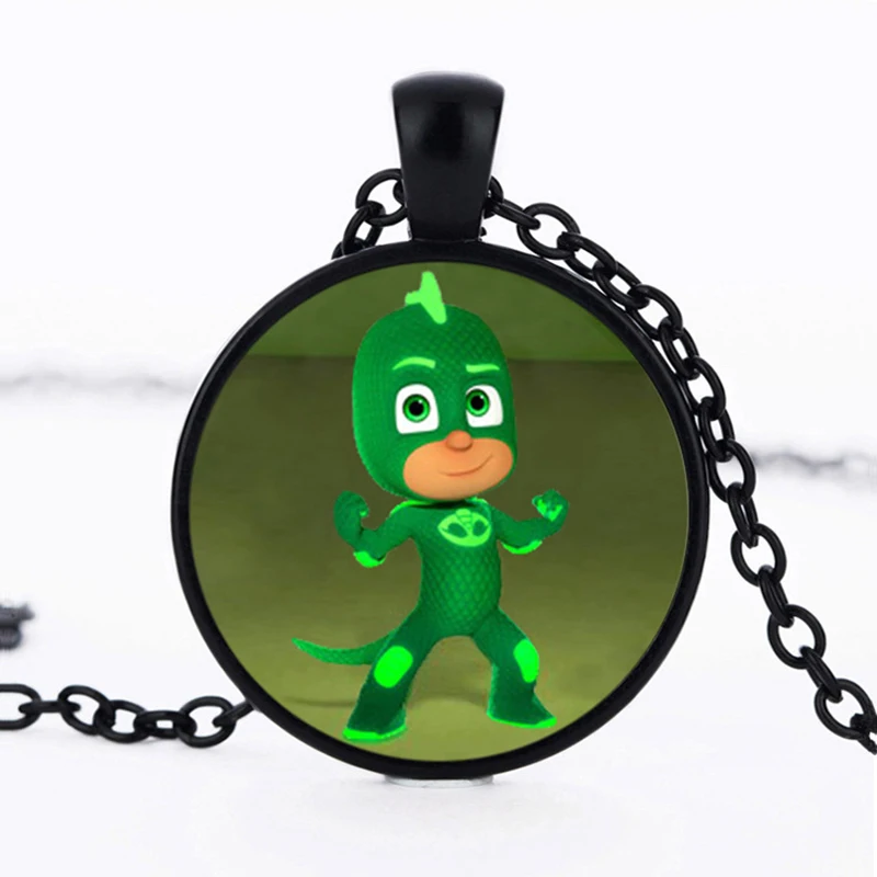 Pj Mask Juguete Time свитер с камнем, цепочка, аксессуары с героями мультфильмов, кулон, кошачья совка, Gekko, PJ Masks, украшение для костюма, ожерелье S60 - Цвет: 1pcs