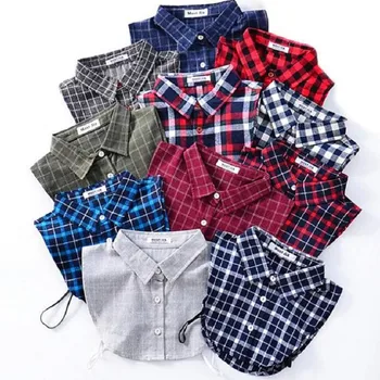 

Fake Collars mujer Classic Plaid dot false collars white black All Matching red Detachable Shirt Collar accessories adult unisex