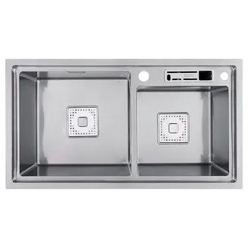 

YUJIE Free Shipping 304 stainless steel kitchen multifunctional thickened sink with knife holder sink double bowl BLSHY2069